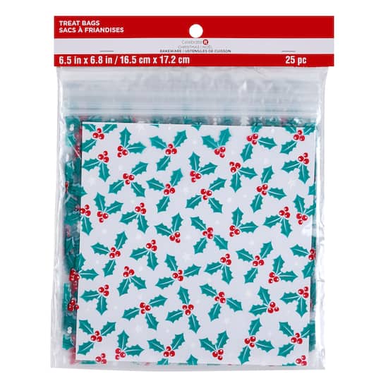 Holly Berries Zip Top Treat Bags By Celebrate It&#xAE;